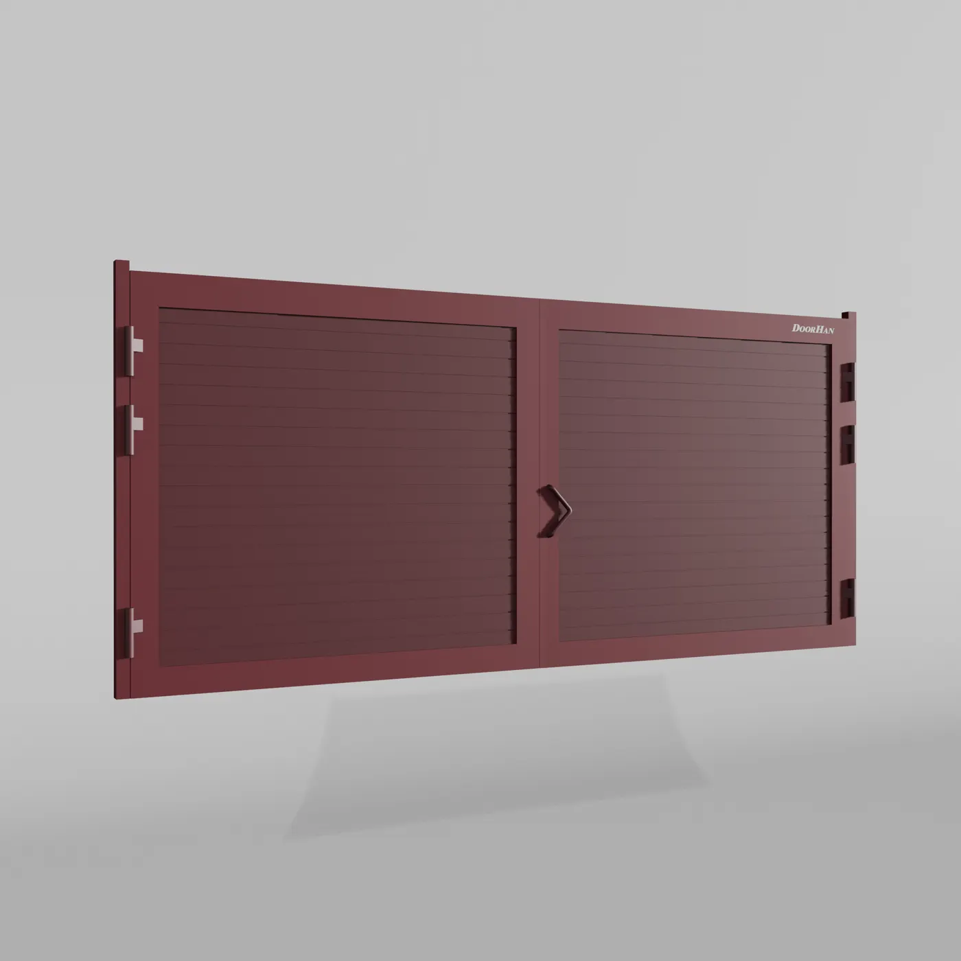 Распашные ворота DoorHan 3500х1800 цвета RAL 3005 (бордовый) с дизайном «доска» с автоматикой
