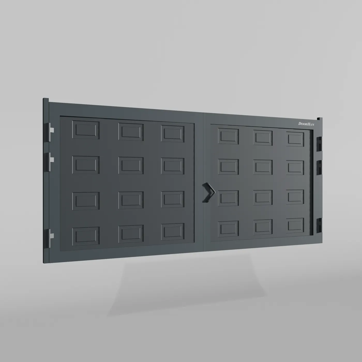 Распашные ворота DoorHan 4800х1900 цвета RAL 7016 (антрацит) с дизайном «филенка» без автоматики